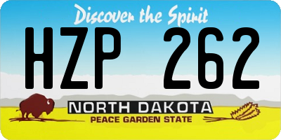 ND license plate HZP262