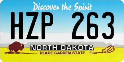 ND license plate HZP263