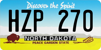 ND license plate HZP270