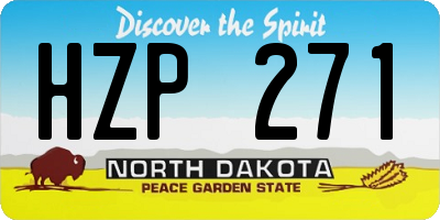 ND license plate HZP271