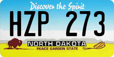 ND license plate HZP273