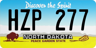 ND license plate HZP277