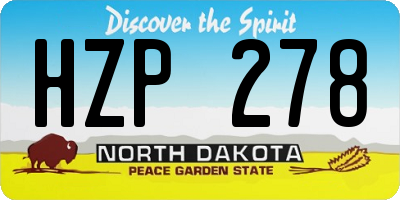 ND license plate HZP278
