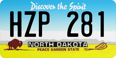 ND license plate HZP281