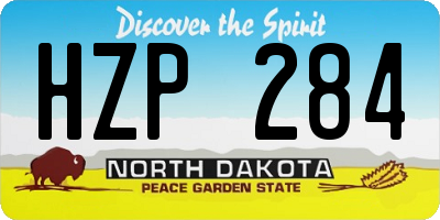 ND license plate HZP284