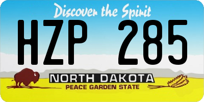 ND license plate HZP285