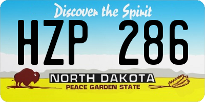 ND license plate HZP286