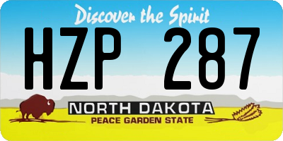 ND license plate HZP287