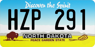 ND license plate HZP291