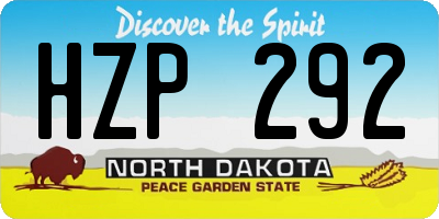 ND license plate HZP292