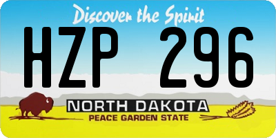 ND license plate HZP296