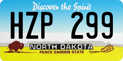 ND license plate HZP299