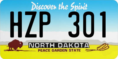 ND license plate HZP301