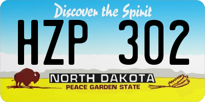 ND license plate HZP302