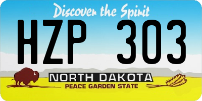 ND license plate HZP303