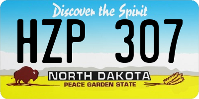 ND license plate HZP307