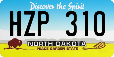ND license plate HZP310