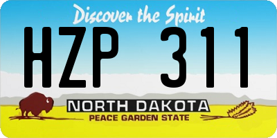 ND license plate HZP311