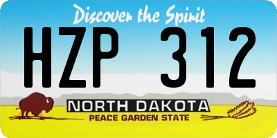 ND license plate HZP312