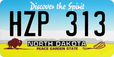 ND license plate HZP313