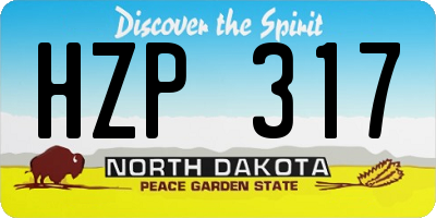 ND license plate HZP317