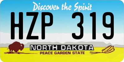 ND license plate HZP319