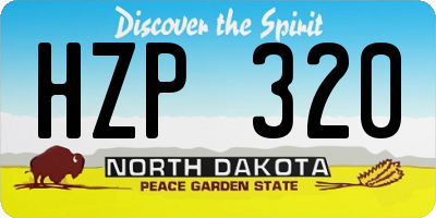 ND license plate HZP320