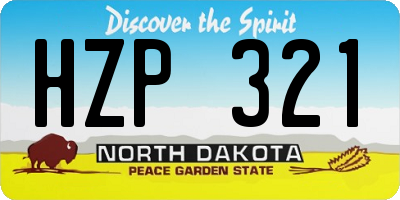 ND license plate HZP321