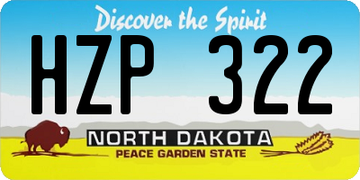 ND license plate HZP322