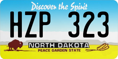 ND license plate HZP323