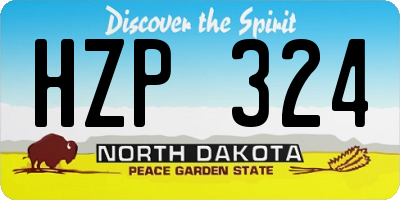 ND license plate HZP324
