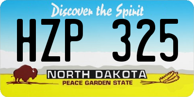 ND license plate HZP325