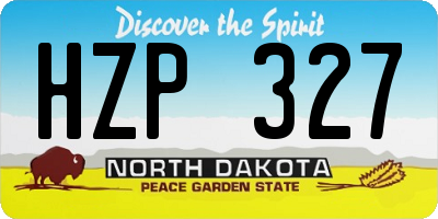 ND license plate HZP327