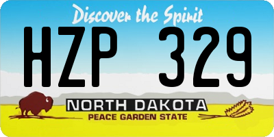 ND license plate HZP329