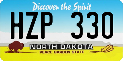 ND license plate HZP330