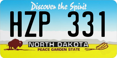 ND license plate HZP331