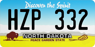 ND license plate HZP332