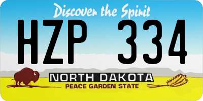 ND license plate HZP334