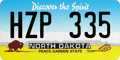 ND license plate HZP335
