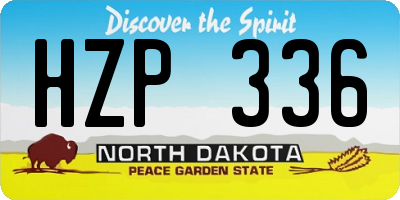 ND license plate HZP336
