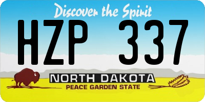 ND license plate HZP337