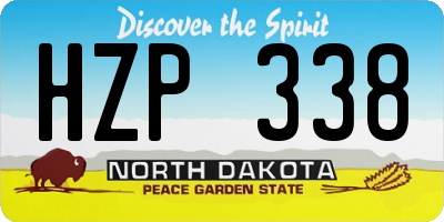ND license plate HZP338