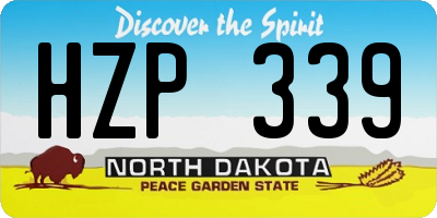 ND license plate HZP339