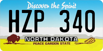 ND license plate HZP340