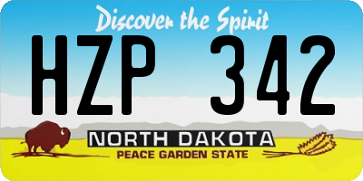 ND license plate HZP342