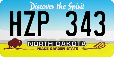 ND license plate HZP343