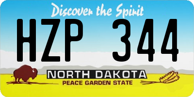ND license plate HZP344