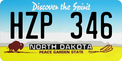 ND license plate HZP346