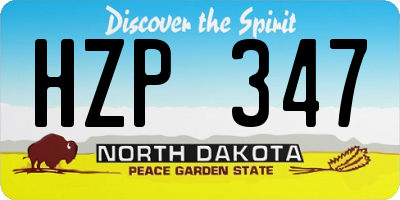 ND license plate HZP347