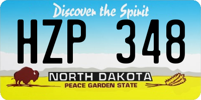 ND license plate HZP348